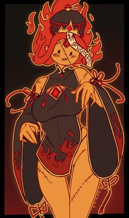 Flame Princess in a Zombie costume [Adventure Time]