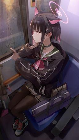 Kazusa on the bus... [Blue Archive]