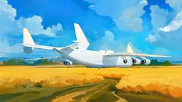 Antonov White Whale in the Field by Igor Artyomenko [3840x2160]