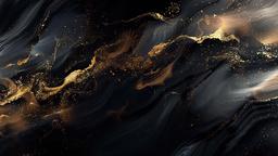 Opulent Black And Gold Flowing Pattern [1920x1080]