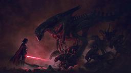 Darth Vader vs. Aliens by Guillem H. Pongiluppi [3840x2160]